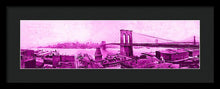 Load image into Gallery viewer, Vintage Scenic View Of The Brooklyn Bridge In Pink - Framed Print