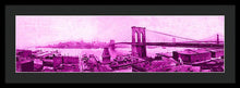 Load image into Gallery viewer, Vintage Scenic View Of The Brooklyn Bridge In Pink - Framed Print