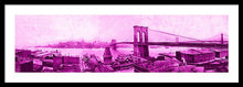 Load image into Gallery viewer, Vintage Scenic View Of The Brooklyn Bridge In Pink - Framed Print