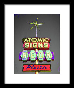 Vintage Sign - Atomic Signs - Framed Print