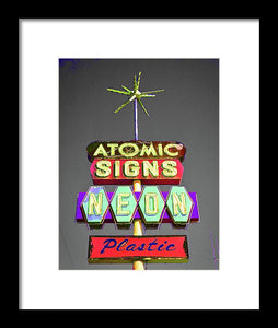 Vintage Sign - Atomic Signs - Framed Print