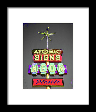 Vintage Sign - Atomic Signs - Framed Print