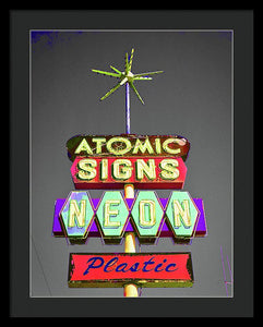 Vintage Sign - Atomic Signs - Framed Print