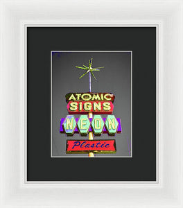 Vintage Sign - Atomic Signs - Framed Print