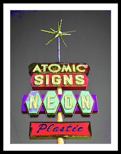 Vintage Sign - Atomic Signs - Framed Print