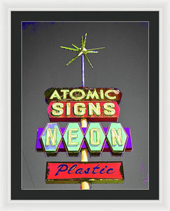 Vintage Sign - Atomic Signs - Framed Print