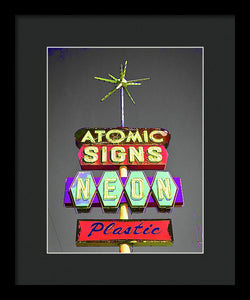 Vintage Sign - Atomic Signs - Framed Print