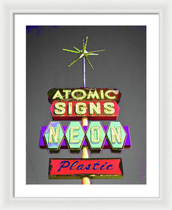 Vintage Sign - Atomic Signs - Framed Print