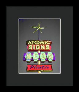 Vintage Sign - Atomic Signs - Framed Print