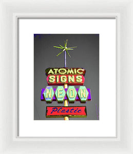 Vintage Sign - Atomic Signs - Framed Print