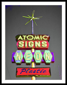 Vintage Sign - Atomic Signs - Framed Print