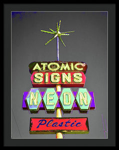 Vintage Sign - Atomic Signs - Framed Print