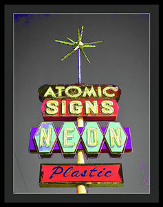 Vintage Sign - Atomic Signs - Framed Print