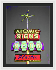 Vintage Sign - Atomic Signs - Framed Print