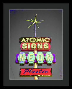 Vintage Sign - Atomic Signs - Framed Print