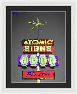 Vintage Sign - Atomic Signs - Framed Print