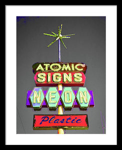 Vintage Sign - Atomic Signs - Framed Print