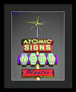 Vintage Sign - Atomic Signs - Framed Print