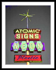 Vintage Sign - Atomic Signs - Framed Print