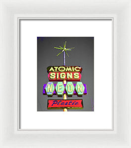 Vintage Sign - Atomic Signs - Framed Print