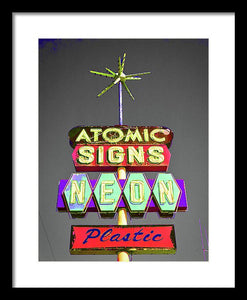 Vintage Sign - Atomic Signs - Framed Print