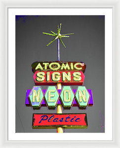 Vintage Sign - Atomic Signs - Framed Print