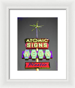 Vintage Sign - Atomic Signs - Framed Print