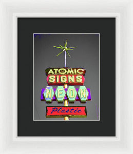 Vintage Sign - Atomic Signs - Framed Print