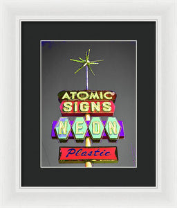 Vintage Sign - Atomic Signs - Framed Print