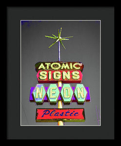 Vintage Sign - Atomic Signs - Framed Print