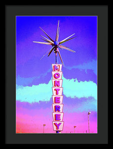 Vintage Sign - Monterey - Framed Print