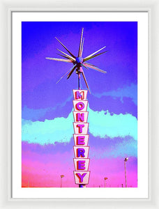 Vintage Sign - Monterey - Framed Print