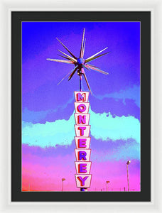 Vintage Sign - Monterey - Framed Print