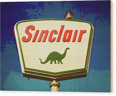 Vintage Sinclair Gas Sign - Wood Print