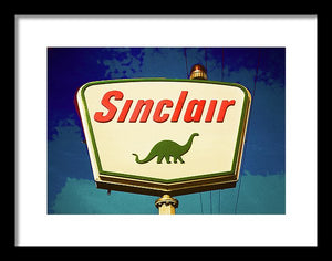 Vintage Sinclair Gas Sign - Framed Print