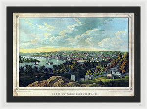 Old Map Of Washington D C 1855 - Georgetown - Framed Print