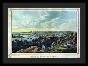 Old Map Of Washington D C 1855 - Georgetown - Framed Print