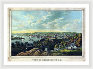 Old Map Of Washington D C 1855 - Georgetown - Framed Print