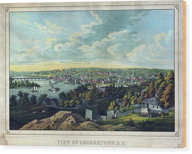 Old Map Of Washington D C 1855 - Georgetown - Wood Print