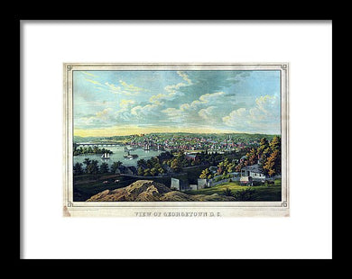 Old Map Of Washington D C 1855 - Georgetown - Framed Print