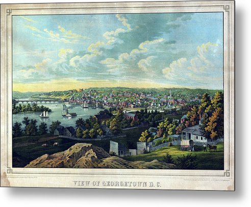 Washington D C 1855 - Georgetown - Metal Print