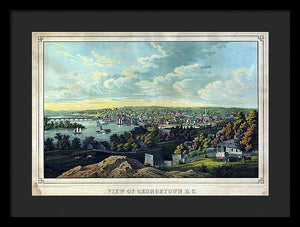 Old Map Of Washington D C 1855 - Georgetown - Framed Print