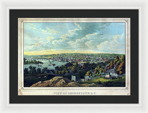 Old Map Of Washington D C 1855 - Georgetown - Framed Print