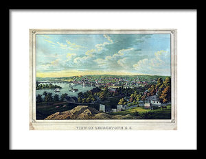 Old Map Of Washington D C 1855 - Georgetown - Framed Print