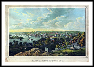 Old Map Of Washington D C 1855 - Georgetown - Framed Print