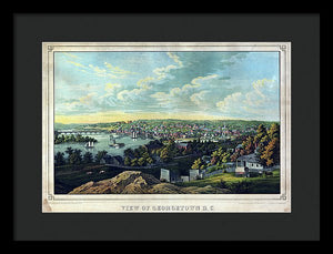 Old Map Of Washington D C 1855 - Georgetown - Framed Print