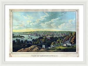 Old Map Of Washington D C 1855 - Georgetown - Framed Print