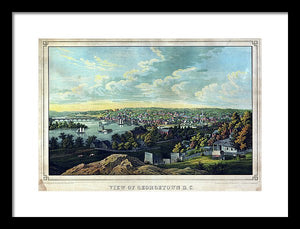 Old Map Of Washington D C 1855 - Georgetown - Framed Print