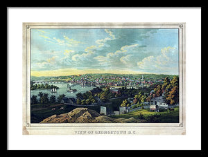 Old Map Of Washington D C 1855 - Georgetown - Framed Print