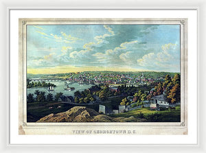 Old Map Of Washington D C 1855 - Georgetown - Framed Print